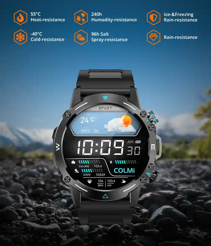COLMI M42 AMOLED Always on Display Bluetooth Calling Military Grade Toughness Sports Modes Smart Watch